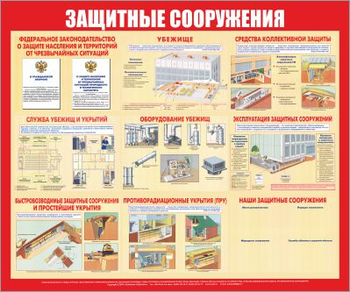 С58 Стенд защитные сооружения (1200х1000 мм, 3 мм, Прямая печать на пластик) - Стенды - Стенды по гражданской обороне и чрезвычайным ситуациям - Магазин охраны труда ohranatruda-shop.ru